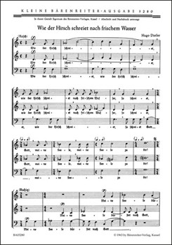 Wie der Hirsch schreiet nach frischem Wasser Nr. 39 -Kleine Motette- (Liedsatz aus "Der Jahrkreis" o by Distler Hugo for Mixed Choir