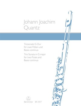 Trio Sonata for two Flutes and Basso continuo G major by Quantz Johann Joachim for 2Fl(2Ob/2V