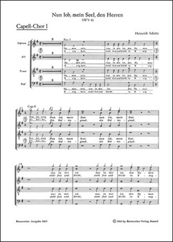 Nun lob mein Seel den Herren SWV 41 -Psalm 103- (aus "Psalmen Davids") by Schutz Heinrich for 2Mixed cho