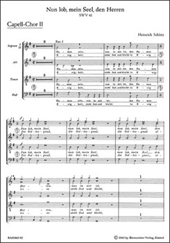 Nun lob mein Seel den Herren SWV 41 -Psalm 103- (aus "Psalmen Davids") by Schutz Heinrich for 2Mixed cho