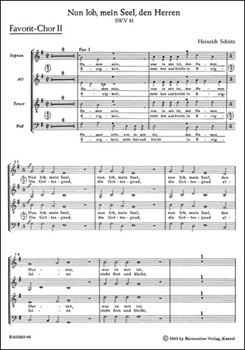 Nun lob mein Seel den Herren SWV 41 -Psalm 103- (aus "Psalmen Davids") by Schutz Heinrich for 2Mixed cho