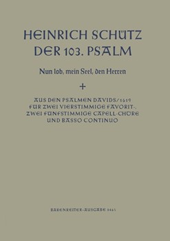 Psalms Of David #103 by Schutz Heinrich for Full Score