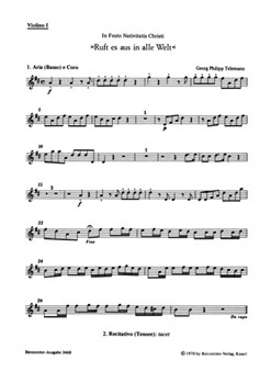 Ruft es aus in alle Welt -Weihnachtskantate- by Telemann Georg Philipp for