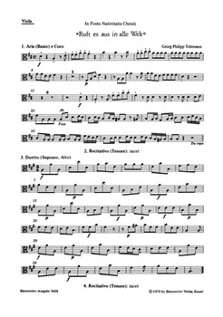 Ruft es aus in alle Welt -Weihnachtskantate- by Telemann Georg Philipp for