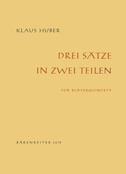 drei Satze in zwei Teilen (1958/1959) -Kammermusik fur 5 Instrumente- by Huber Klaus for Fl/Fl-Piccolo