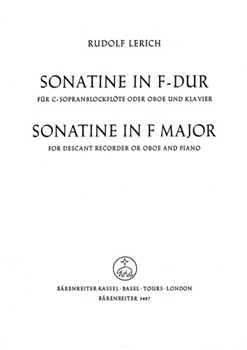 Sonatine fur Blockflote oder Oboe und Klavier F-Dur (1970) by Lerich Rudolf for Recorder-S