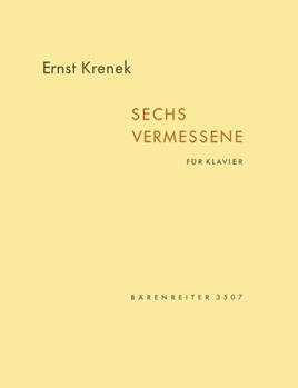 Sechs Vermessene fur Klavier op. 168 (1958) by Krenek Ernst for Piano