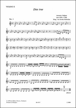 Dies irae -Sequenz-Komposition fur Solostimmen Chor und Orchester- by Caldara Antonio for