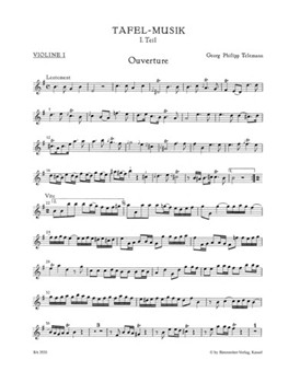 Ouverture und Conclusion fur zwei Querfloten Streicher und Basso continuo e-Moll by Telemann Georg Philipp for