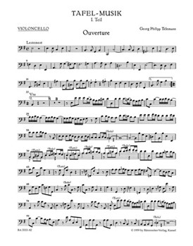 Ouverture und Conclusion fur two Querfloten Streicher und Basso continuo e-Moll by Telemann Georg Philipp for