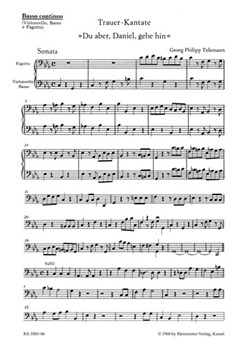 Du aber Daniel gehe hin -Funeral Cantata- by Telemann Georg Philipp for