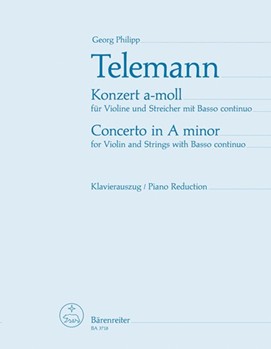 Konzert fur Violine Streicher und Basso continuo a-Moll by Telemann Georg Philipp for V/Str/Bc