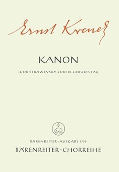 Kanon fur Igor Strawinsky zum 80. Geburtstag (1962) -Igori carissimo amico. zweistimmiger Kanon- by Krenek Ernst for Female voi