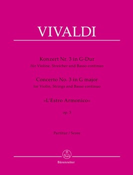 Concerto III G-Dur RV 310 (aus "L'Estro armonico" op. 3) by Vivaldi Antonio Lucio for v-Solo/2V/