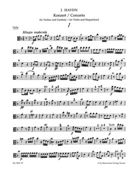 Concerto for Violin Harpsichord and String Orchestra F major Hob XVIII:6* by Haydn Joseph for