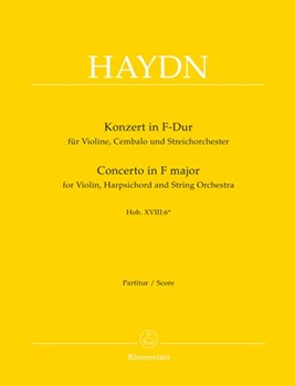 Concerto for Violin Harpsichord and String Orchestra F major Hob XVIII:6* by Haydn Joseph for V-Solo/har