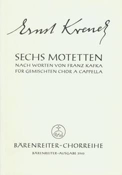 six Motetten op. 169 (1959) by Krenek Ernst for Mixed Choir