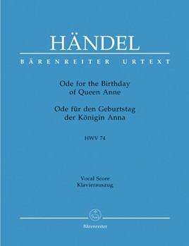 Ode for the Birthday of Queen Anne HWV 74 by Handel George Frideric - Chrysander Friedrich - for SSolo/ASol