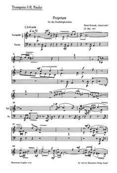 Proprium fur das Dreifaltigkeitsfest op. 195 "Gepriesen sei der heilige dreifaltige Gott" (1966/1967 by Krenek Ernst for