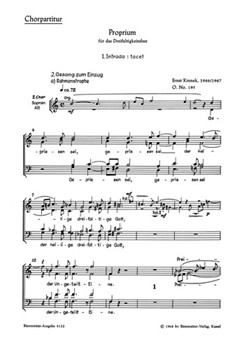 Proprium fur das Dreifaltigkeitsfest op. 195 "Gepriesen sei der heilige dreifaltige Gott" (1966/1967 by Krenek Ernst for SSolo/Mixe