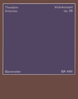 Konzert fur Violine und Orchester op. 28 (1965) by Antoniou Theodore for V-Solo/Fl/