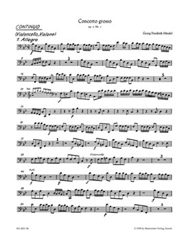 Concerto grosso B-Dur op. 3/1 HWV 312 by Handel George Frideric for