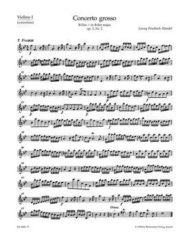 Concerto grosso B-Dur op. 3/2 HWV 313 by Handel George Frideric for