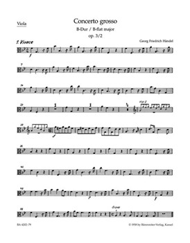 Concerto grosso B-Dur op. 3/2 HWV 313 by Handel George Frideric for