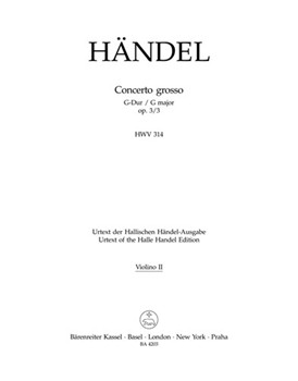 Concerto grosso G-Dur op. 3/3 HWV 314 by Handel George Frideric for