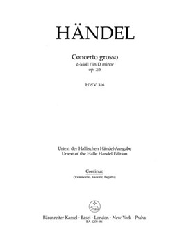 Concerto grosso d-Moll op. 3/5 HWV 316 by Handel George Frideric for