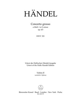 Concerto grosso e-Moll op. 6/3 HWV 321 by Handel George Frideric for