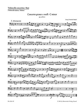 Concerto grosso c-Moll op. 6/8 HWV 326 by Handel George Frideric for