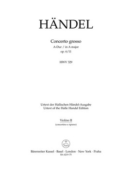 Concerto grosso A major op. 6/11 HWV 329 by Handel George Frideric for