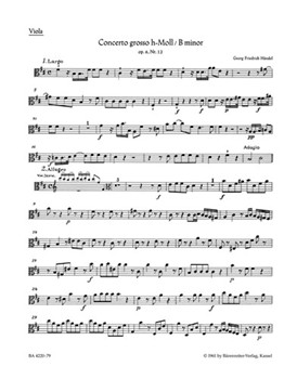 Concerto grosso h-Moll op. 6/12 HWV 330 by Handel George Frideric for