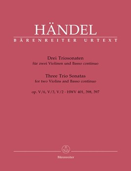 3 Trio Sonatas by Handel George Frideric for Trio Sonatas