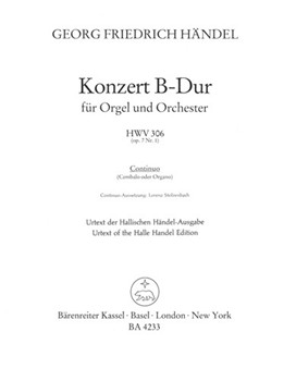 Organ Concerto B-flat major op. 7/1 HWV 306 -Concerto for Organ (Harpsichord) and Orchestra- by Handel George Frideric for