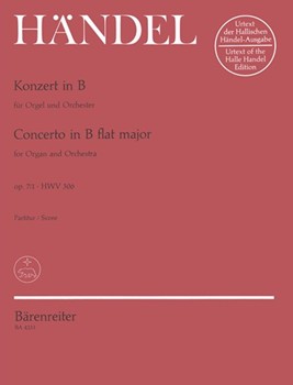 Organ Concerto B-flat major op. 7/1 HWV 306 -Concerto for Organ (Harpsichord) and Orchestra- by Handel George Frideric for Org/Harpis