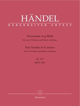 Trio Sonata In G Minor Opus 2 #5 by Handel George Frideric for Violin Duet