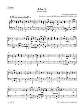 Gloria HWV deest by Handel George Frideric - Kohs Andreas - for