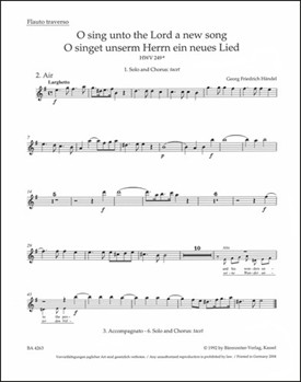 O sing unto the Lord HWV 249a by Handel George Frideric for