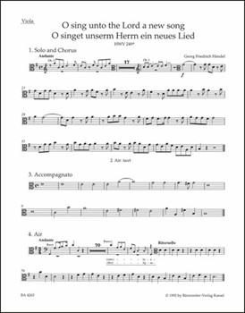 O sing unto the Lord HWV 249a by Handel George Frideric for