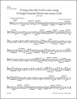 O sing unto the Lord HWV 249a by Handel George Frideric for