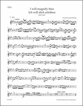 I will magnify thee HWV 250b by Handel George Frideric for