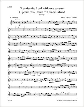 O praise the Lord with one consent HWV 254 by Handel George Frideric for