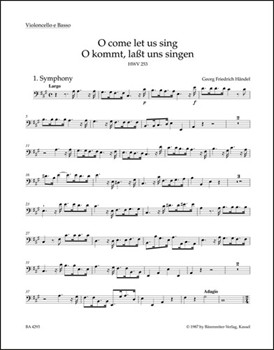 O come let us sing HWV 253 by Handel George Frideric for