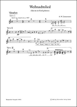 Weihnachtslied "Uns ist ein Kind geboren" (1962) by Zimmermann Heinz W for