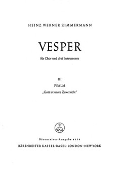 Gott ist unsre Zuversicht -Motette (Psalm 46)- (aus "Vesper" (1962)) by Zimmermann Heinz W for Mixed Choir