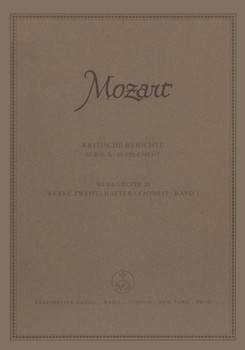 Werke zweifelhafter Echtheit Band 1 by Mozart Wolfgang Amadeus for