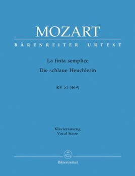 La finta semplice KV 51 (46a) -Opera buffa in 3 Akten- (Die schlaue Heuchlerin) by Mozart Wolfgang Amadeus - Kluge Hans-Georg - for 3SSolo/2TS