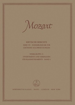 Divertimenti und Serenaden fur Wind Instruments Band 1 -Divertimenti: KV 166 (159d) 186 (159b) 18 by Mozart Wolfgang Amadeus for
